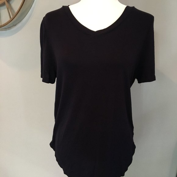 IGENJUN Navy Blue Short Sleeve V-Neck Tee – M - Picture 1 of 4